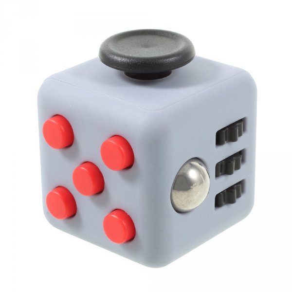 Fidget Cube antistresová kostka - antistresová hračka - Šedo-červená