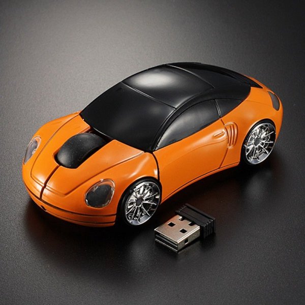 PC myš auto bezdrátová - oranžová