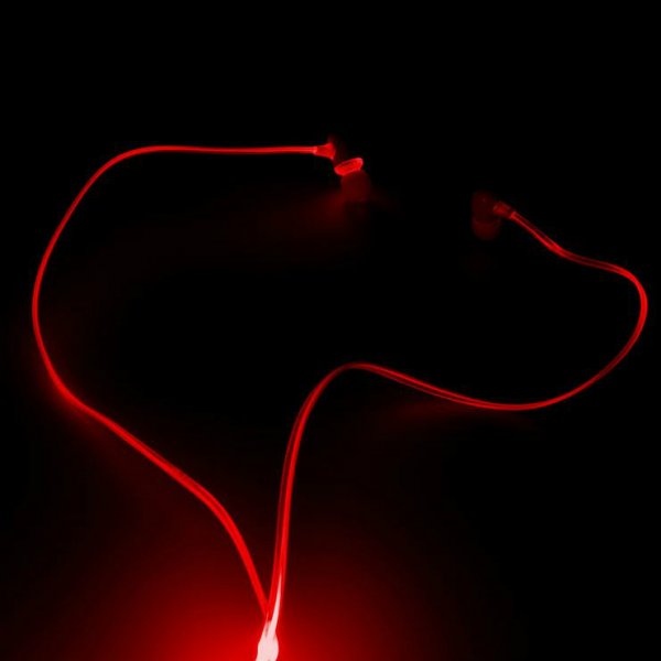 Červená svítící sluchátka