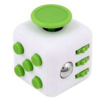 Fidget Cube antistresová kostka - antistresová hračka - Bílo-zelená