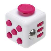 Fidget Cube antistresová kostka - antistresová hračka - Bílo-růžová