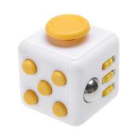 Fidget Cube antistresová kostka - antistresová hračka - Bílo-žlutá