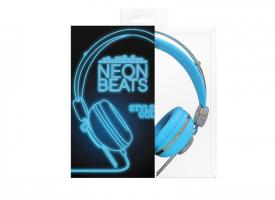 Neonová sluchátka - modrá