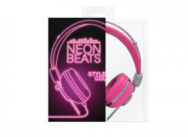 Neonová sluchátka - růžová