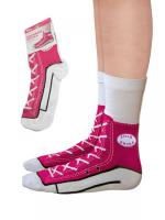 Bláznivé ponožky - basket - růžová