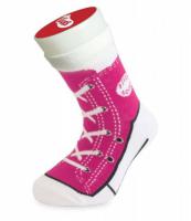 Dětské bláznivé ponožky - basket-růžová